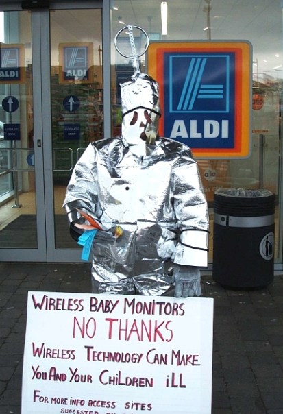 "Faraday Transformer" © Ethna Monks Street theatre is all part of being an artist, says Ethna, who made this Faraday suit from sunscreens for car windshields.